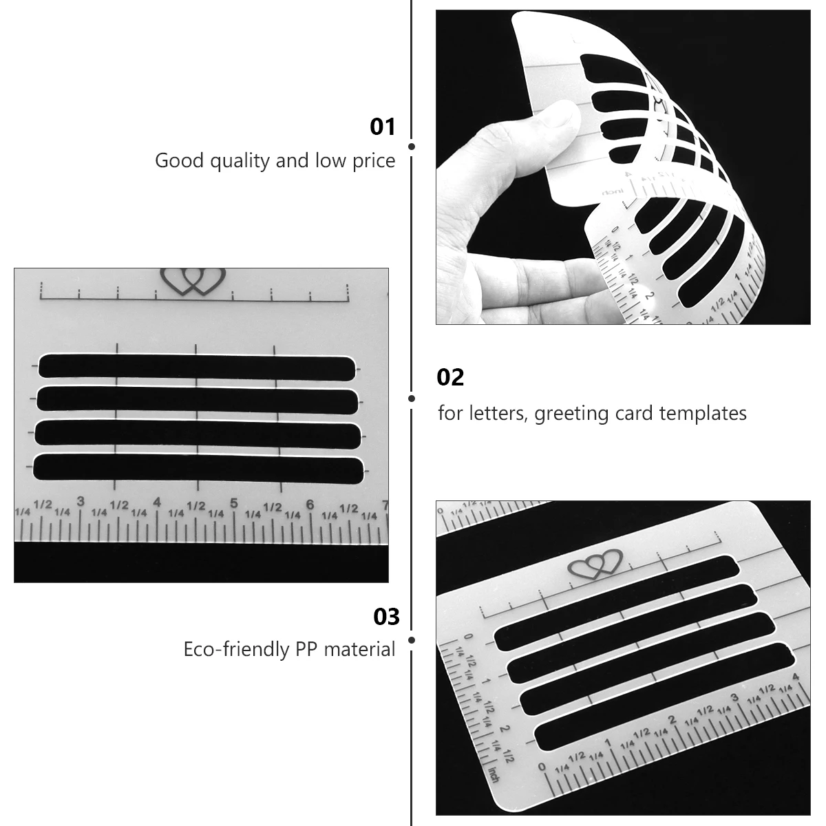 8pcs Addressing Guide Template Envelope Stencil PP Material Writing Aid Child Card Number Letter Design Supplies