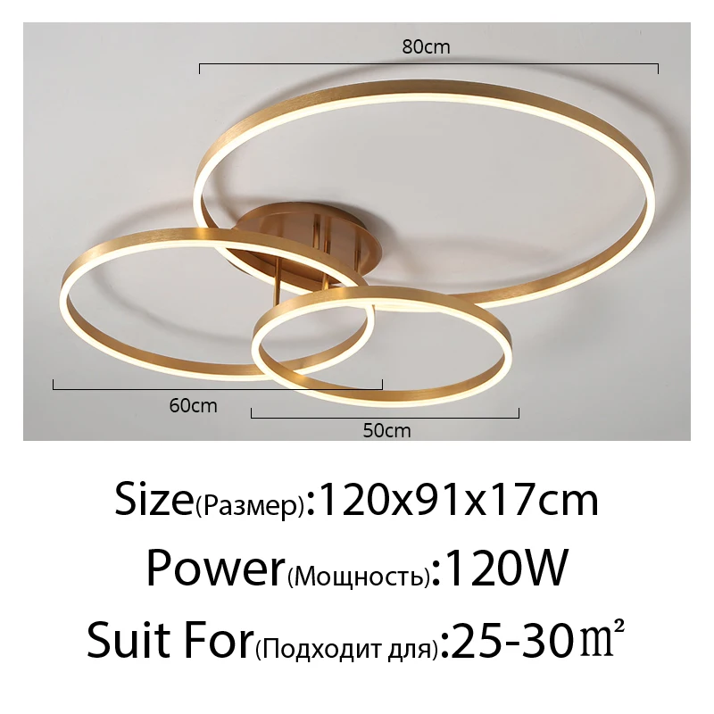 Nordic Creatieve Led Cirkel Kroonluchters Slaapkamer Woonkamer Eetkamer Verlichting Kroonluchter Goudbruin Glanzende Lamp Huis Binnenlampen