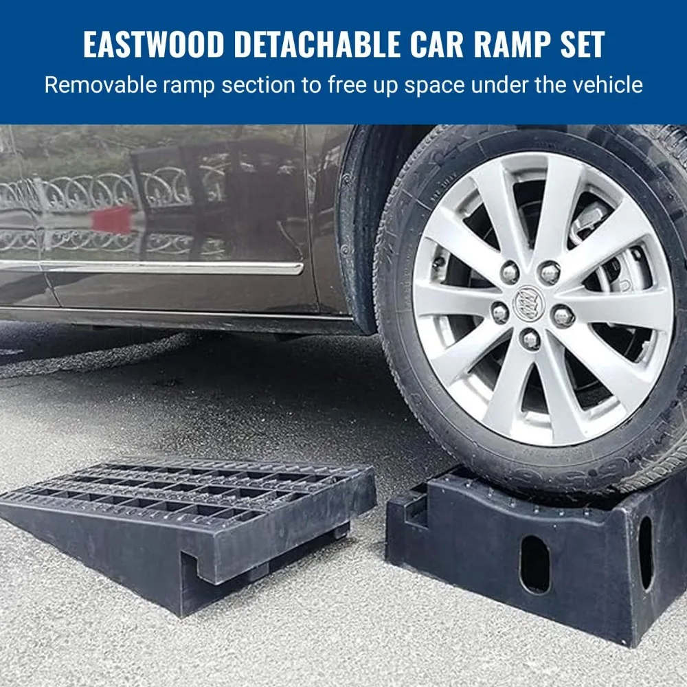 

Detachable Car Ramp Set, 3.6 Tons Load Capacity, Heavy Duty Portable Automotive Lift Ramps