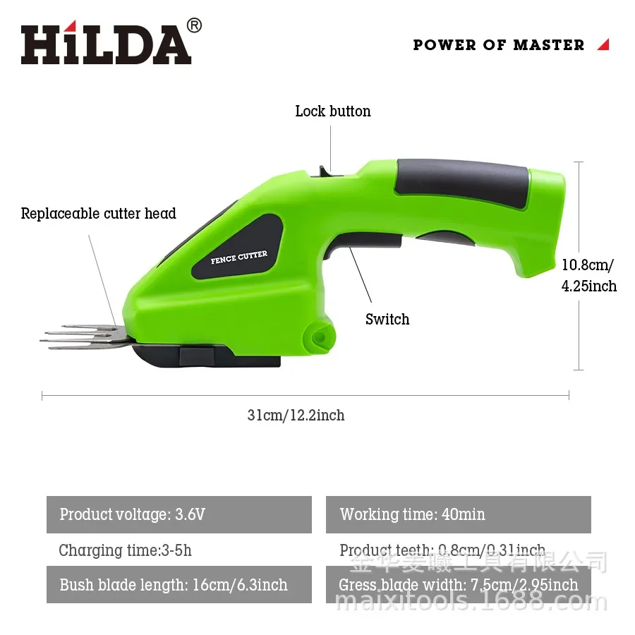 HILDA Hedge shears, pruning shears, garden tools, high-power handheld pruning shears, convenient for heightening branches