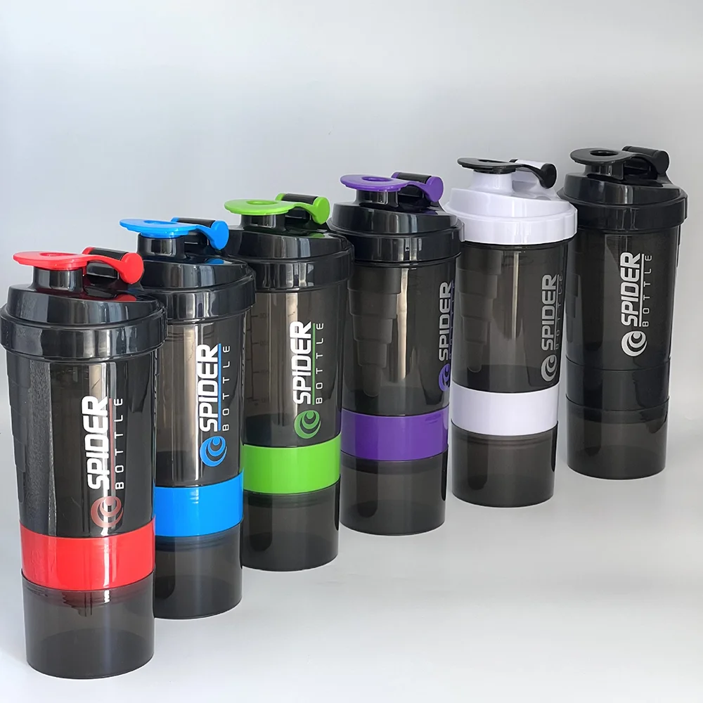 Large Capacity Protein Shaker Bottle 3 Layers with Mixing Cup for Body Building Exercise Water Shaker Cup Powder Shake Mixer
