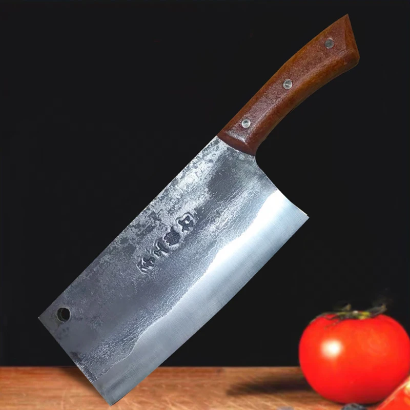 

Black Smith Handmade Kitchen Knife High Carbon Steel Slicing Chopping Knife Chicken Duck Chop Cleaver Comfortable Wood Handle