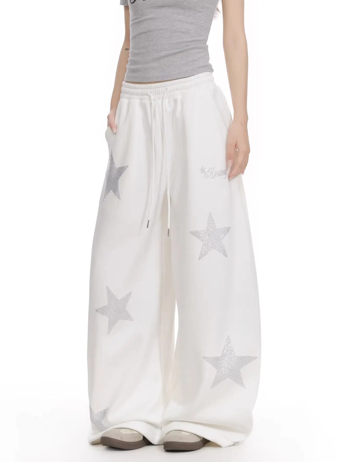 Women Black Gothic Baggy Y2k Star Jeans Vintage Grunge Emo Wide Jean Pants Harajuku Oversize Denim Trousers Alternative Clothes view 5
