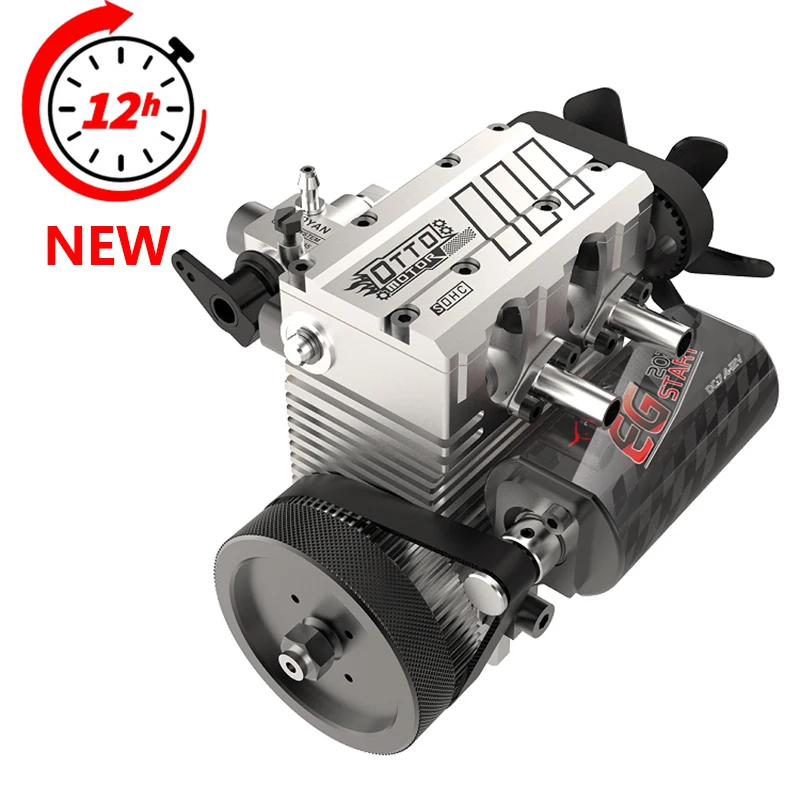 

TOYAN FS-L200AC OTTO Engine Model Silver Full Metal 7CC Inline 2 Cylinder 4 Stroke Methanol Version Engine Model Kit