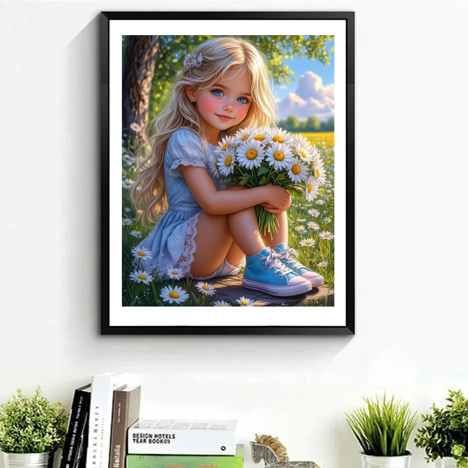 Frameless,5D DIY Diamond Painting New Collection Cute Girl And Cat Dog Diamond Mosaic Daisy Flowers Cross Stitch Kit 2026 Home D