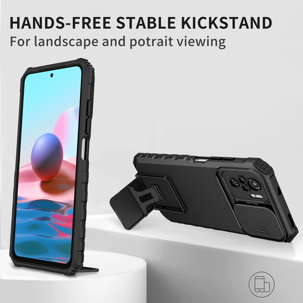 Slide Kamera Rüstung Telefon Fall für Redmi 8 8A 9 9A 9T 10 10X 10C A1 A2 A3 Hinweis 8 9 10 11 12 13 Pro Kunststoff Halter Hard Cover – Detail 11