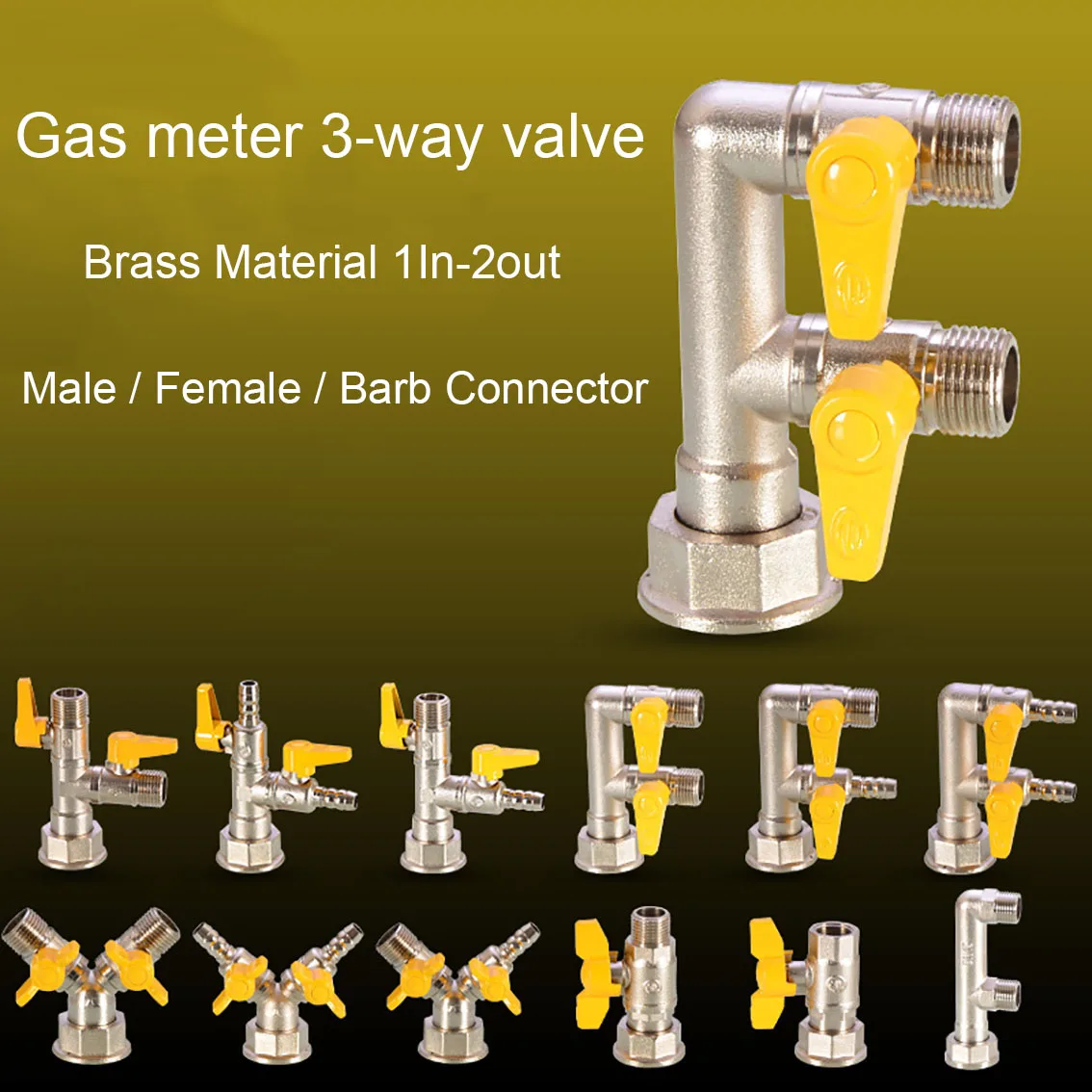 

Латунный 3-ходовой клапан для газосчетчика, резьба 1/2 дюйма, Женская/Мужская, 12 мм, тройник с зазубринами, пагода, медный переключатель, фитинг для труб, Соединительный адаптер