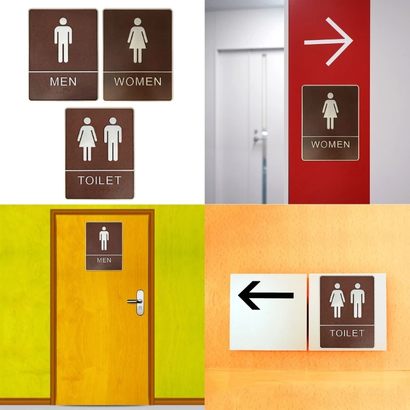 Bathroom Wall Sticker Woman Man Toilet Sign WC Home Hotel Washroom Door Signs Art Decal for Restroom Restaurant Unisex