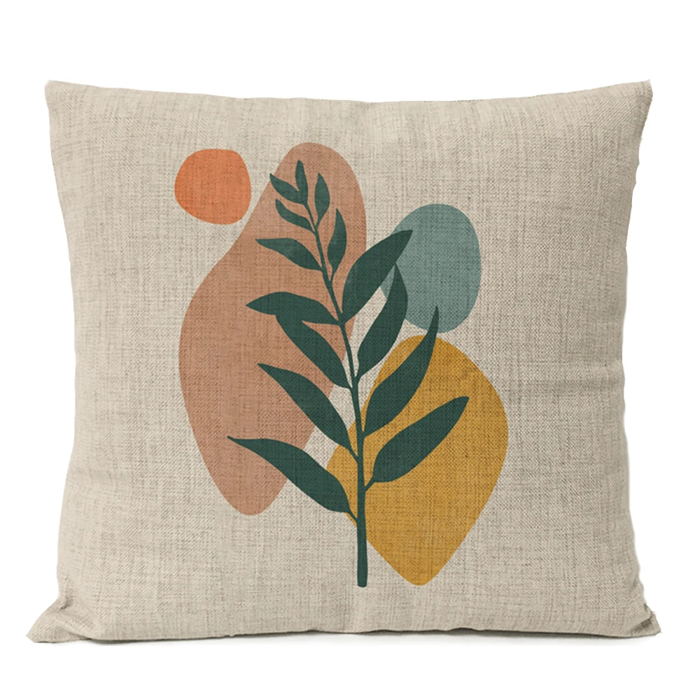 Home Decorative Boho Throw Pillow Cover Geometry Bohemia Sun Moon Leaf Linen Pillow Case Living Room Office Decor Sofa Cushion