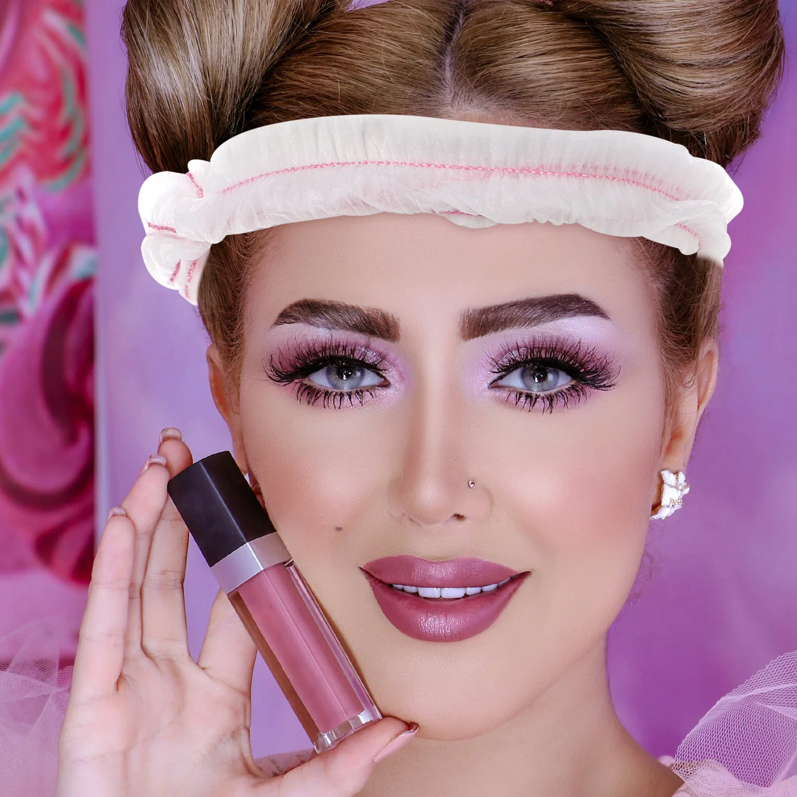 

100Pcs Disposable Elastic Headbands Soft Nonwoven Fabric Facial Skincare Spa Makeup Headbands for Washing Face Spa Supplies