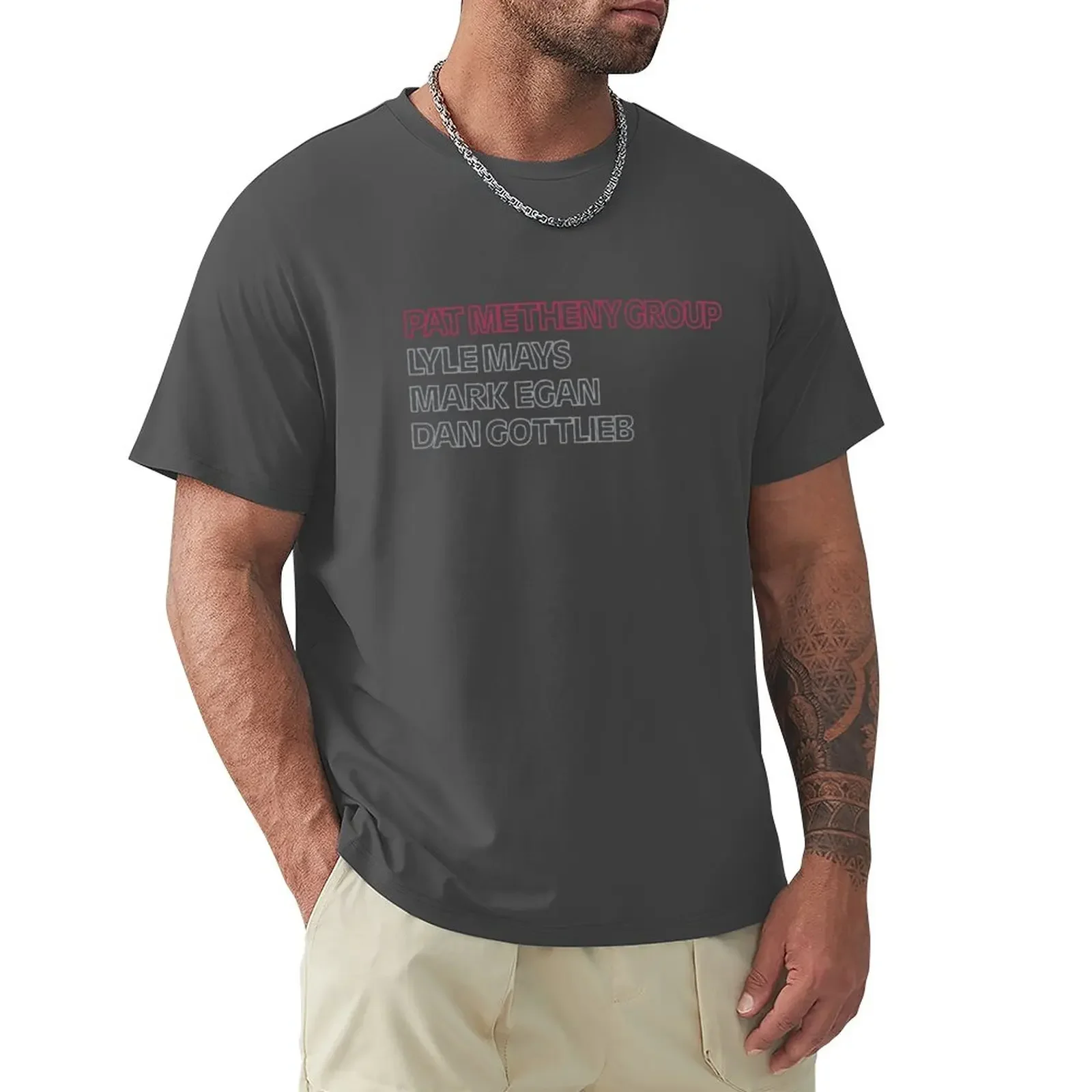 cotton black for men Pat Metheny Group sweat rinting Short Sleeve Summer custom t printing t-shirt fashion Crewneck Hot Sale image 3