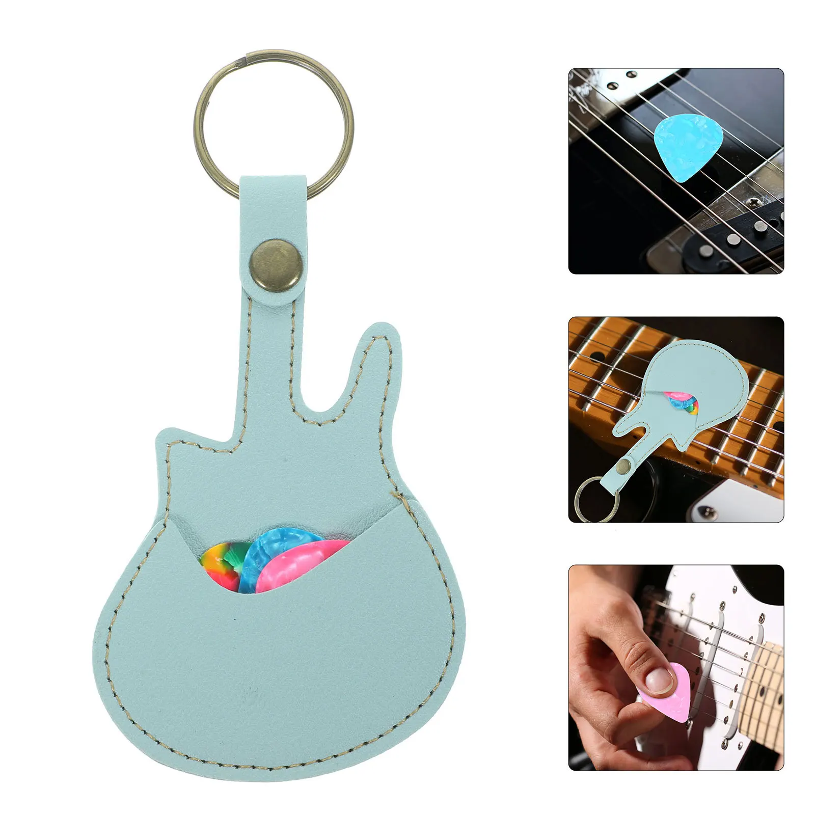 

1Set Guitar Picks Holder Simple Design Fine Workmanship Portable Lightweight Storage for Various Guitars Picks