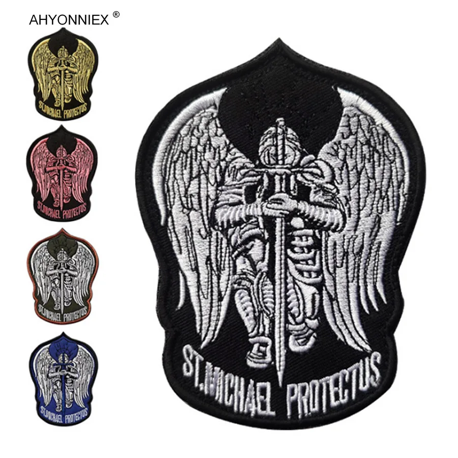 AHYONNIEX 1 Pc High Quality 3D Three-Dimensional Embroidery Armband Badge Flag ST.Michael Protectus Cloth Sticker Patch DIY