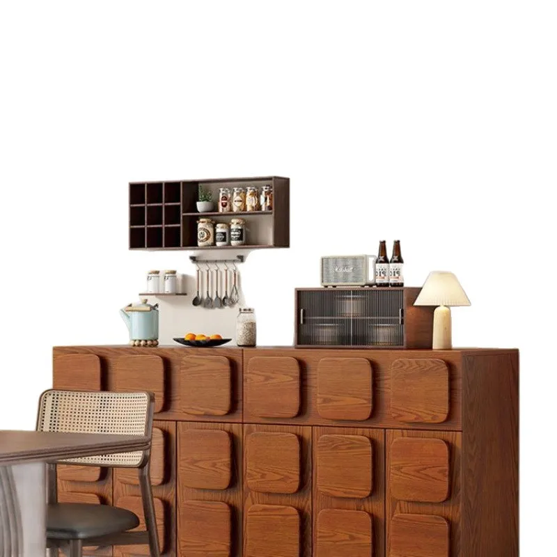 Medieval solid wood drawer  combined  module  retro black  drawer  household locker integrated