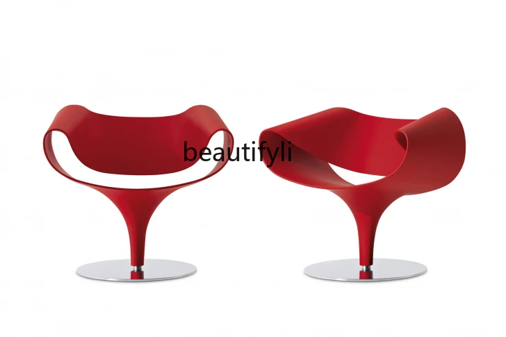 

Designer Creative FRP Ribbon Chair Special-Shaped Backrest Single Office Rotating Chair