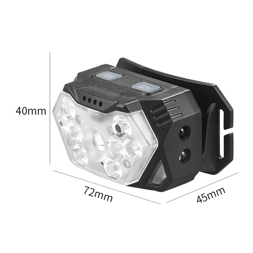 Mini Portable USB Rechageable Head Lamp 9 LED Motion Sensor Headlight Outdoor Front Work Lantern for Fishing Camping
