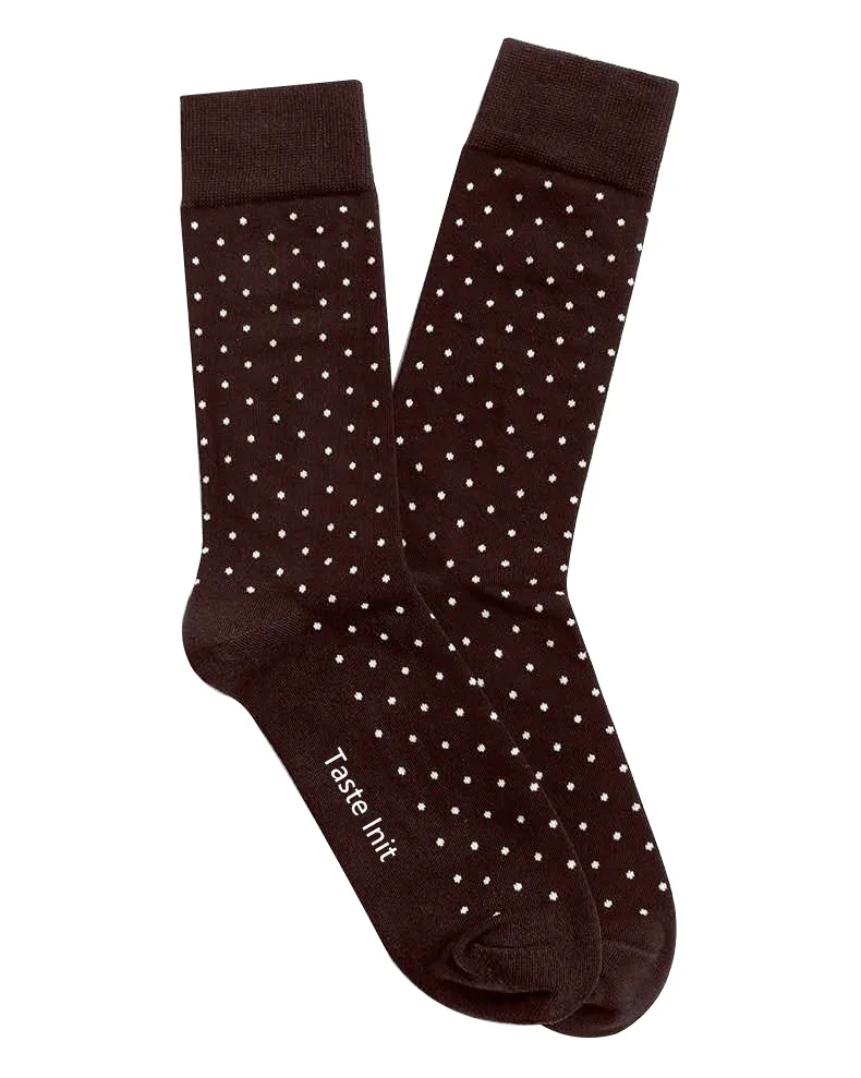 Robe d'équipage athlétique chaussettes d'affaires hommes Gentleman solide à pois mi-mollet coton à fibres longues hommes toutes saisons 8W250