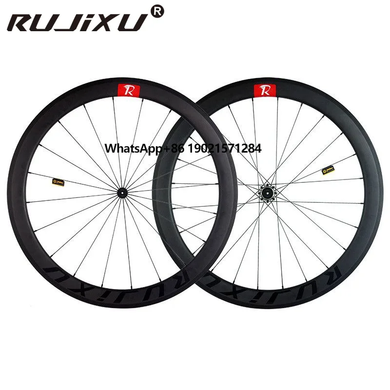 

RUJIXU Ultra-light 700C Bicycle Wheel Set T800 Carbon Fiber 60T Ratched V Brake HUB 45/50mm Rims Without Outer Holes Wheel Set