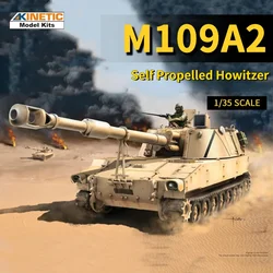 KINETIC K61006 Assembly Tank Model 1/35 Scale M109A2 Self Propelled Howitzer Model Kits for Boys Military Model Hobby DIY Toys