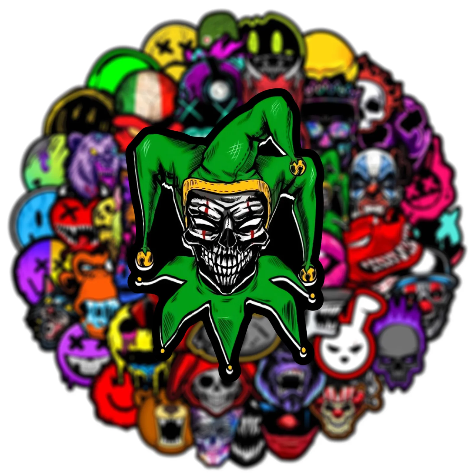 50PCS Cartoon Cool Horror Skull Graffiti Stickers DIY for Laptop Phone Guitar Skateboard Car Motorcycle Helmet Decal Toy