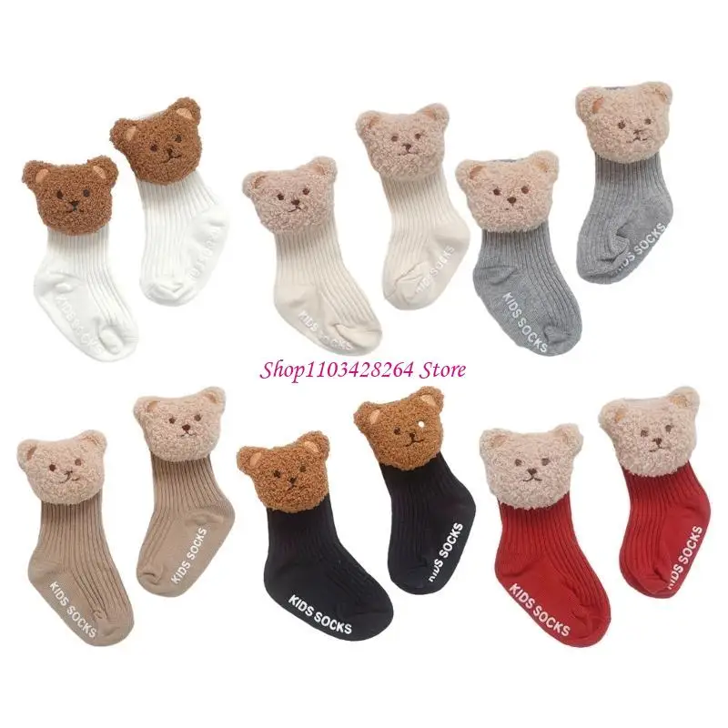 

1 Pair Cartoon Calf Socks for 0-3 Years Baby Fall Winter Non slip Floor Socks G2TD