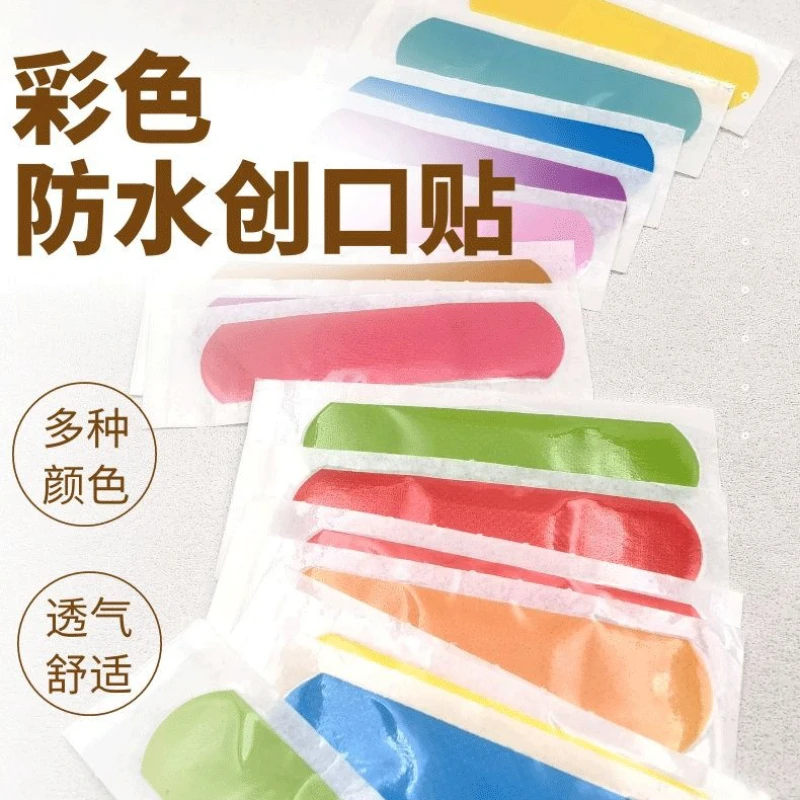 

10 шт., водонепроницаемый пластырь ярких цветов с героями мультфильмов, однотонные бинты, гемостаз ран, противоизносный пластырь для ног