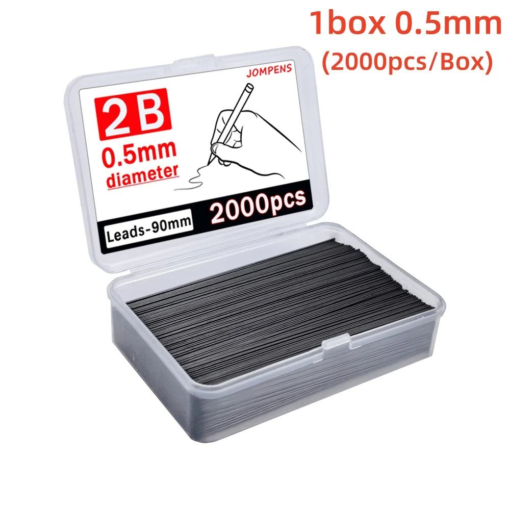 2000 Teile/schachtel Automatische Bleistift Austauschbare Mine Refill, 0,5/0,7mm 2B Mechanische Bleistiftminen Schule Skizzieren Schreiben Zubehör – Detail 5