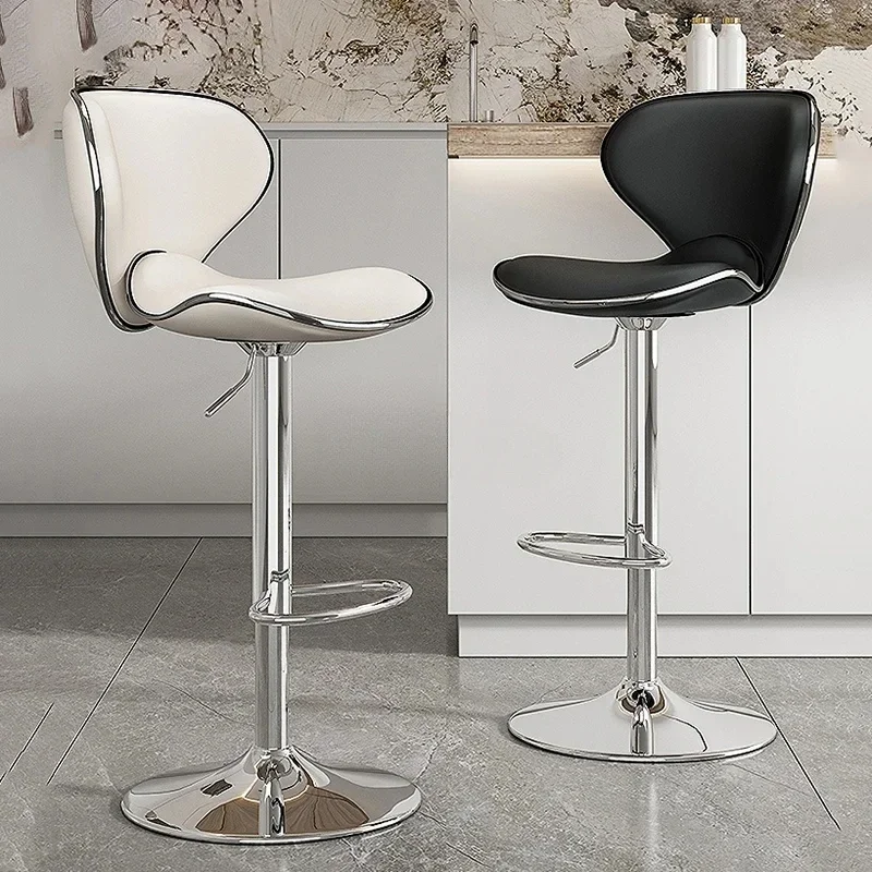 

high kitchen stools Nordic Chair Long Swivel Bar Stools Leather Chair reception taburetes de bar furniture on sale
