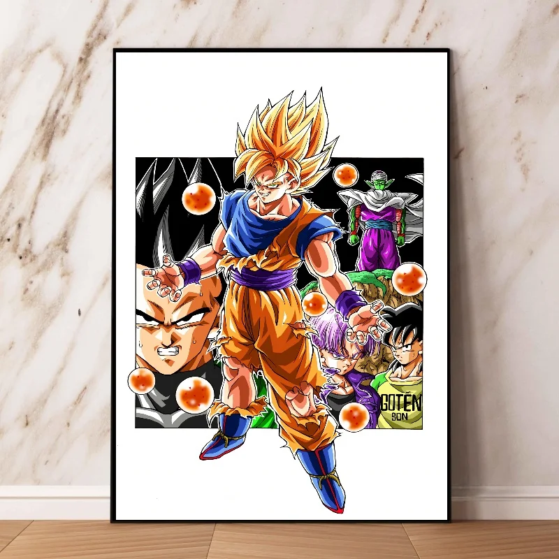 Dragon Ball Canvas Wall Decor, Sem Poster Emoldurado, Son Goku, Decoração de Quarto Infantil, HD Print Picture, Art Picture, 30-75cm