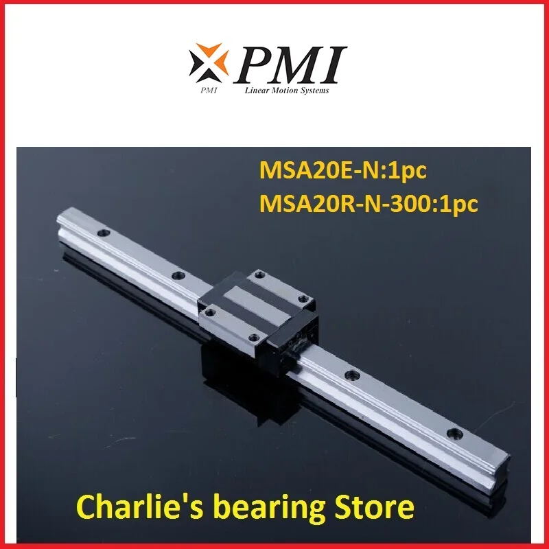 100% brand new original genuine PMI brand linear guide 1pc MSA20E-N block match with 1pc 300mm length rail