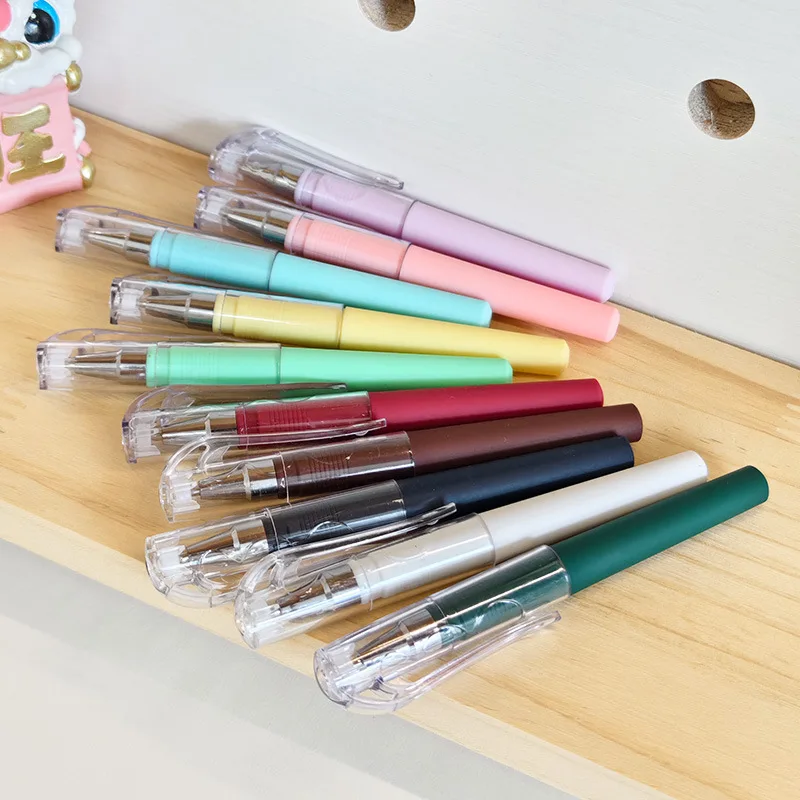 

10Pcs/Lot Cute Pocket Mini Gel Pen 0.5mm Black Ink Macaron Morandi Color Neutral Pens Writing Stationery Office School Supplies