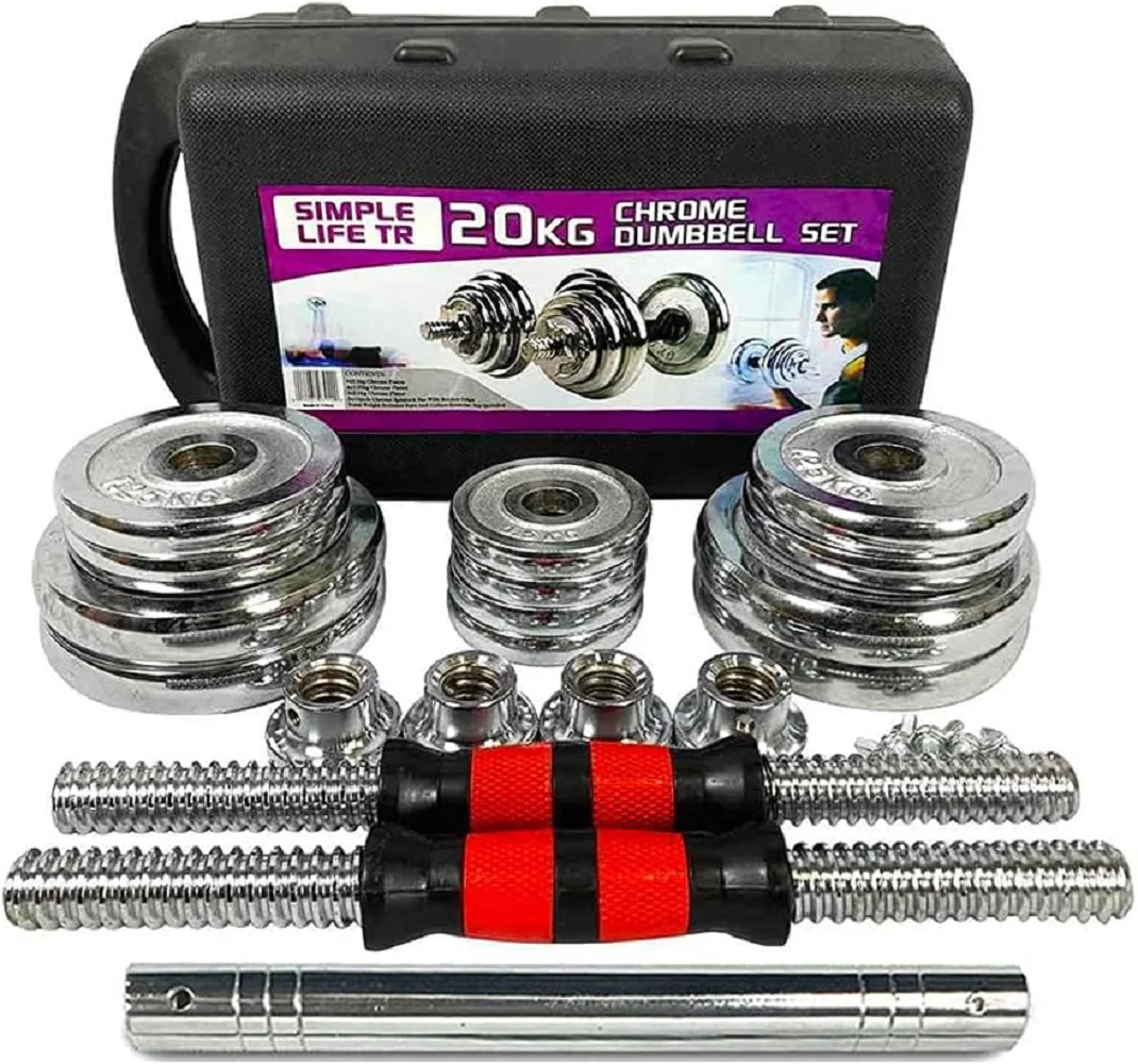 

Adjustable Dumbbell Set Home Gym Cast Iron Barbell Sets with Carry Box 44lbs Office Bedroom Workout Dumbbells for Men and Women