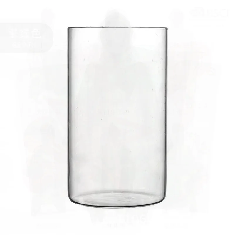 

High Borosilicate Glass Hydroponic Plant Bottle Transparent Vase Straight round Flower Insert Sealed Jar Tea Container