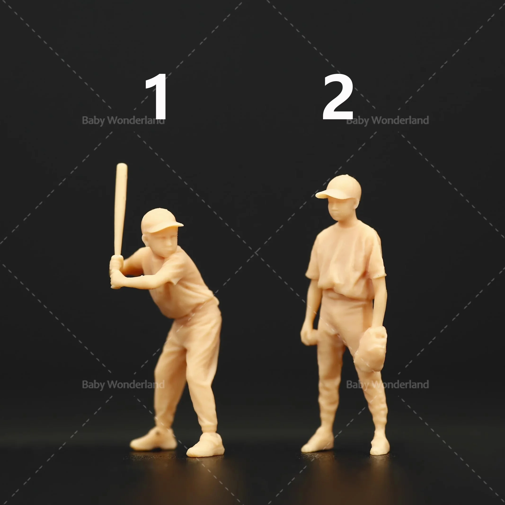 

In Stock A376 1/64 1/43 Baseball Boy Sports And Leisure Unpainted Model Creative Photography Scene Car Toys