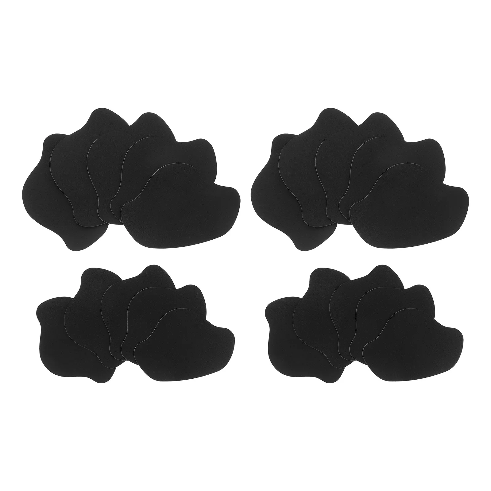 20Pcs Shoe Heel Repair Patches Black Self-Adhesive Sneaker Heel Replacement Plate Shoe Toe Hole Fix Pads for Boots Trainers