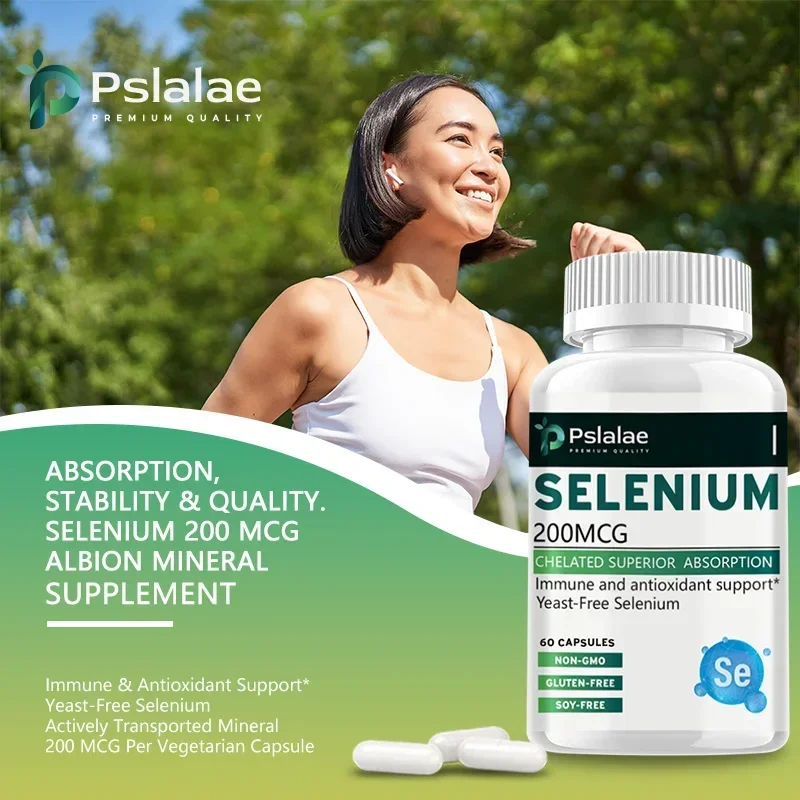 Selenium 200 Mcg – Yeast-Free Chelated Amino Acid Complex – An Essential Trace Mineral with Superior Absorption