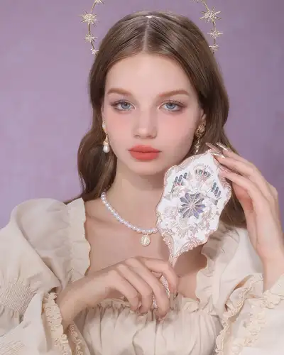 Imagen 2 del producto Espejo Compacto Edición Limitada Diseño Sirena Colección Hadas Portátil para Maquillaje Regalo Mujer Blanco Azul Rosa Chocolate