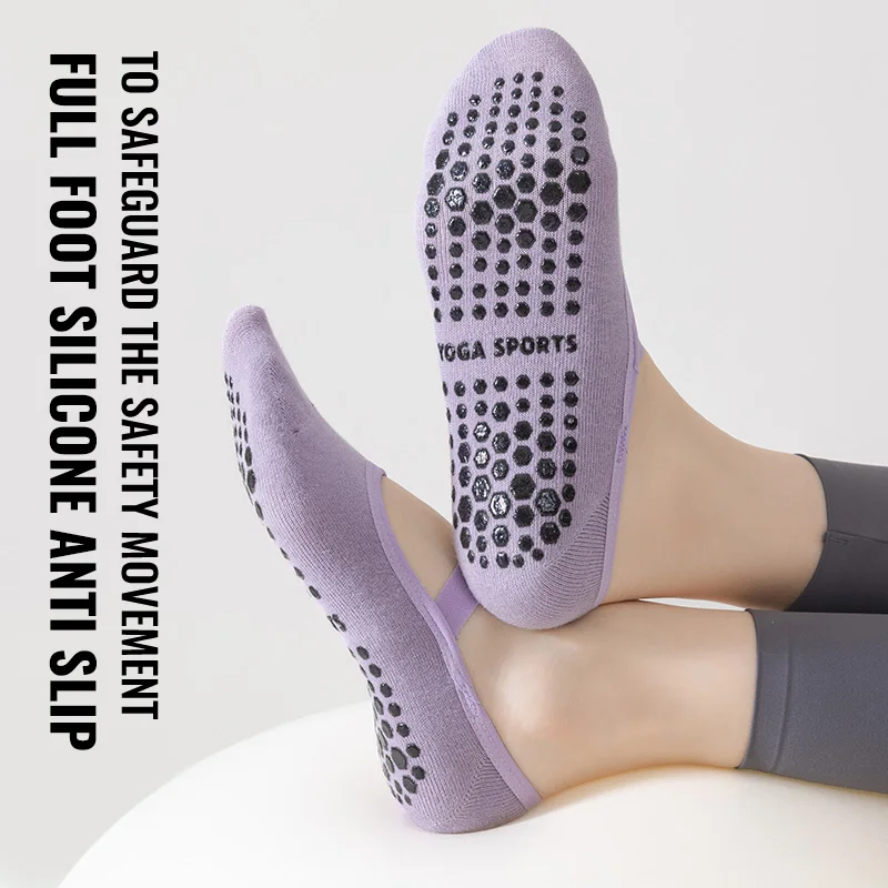 MiiOW Rückenfreie Yoga-Socken, Silikon, rutschfest, Pilates-Socken, Grip, No-Show-Ballett-Tanzsocke, Baumwolle, professionelle Indoor-Fitness-Socken