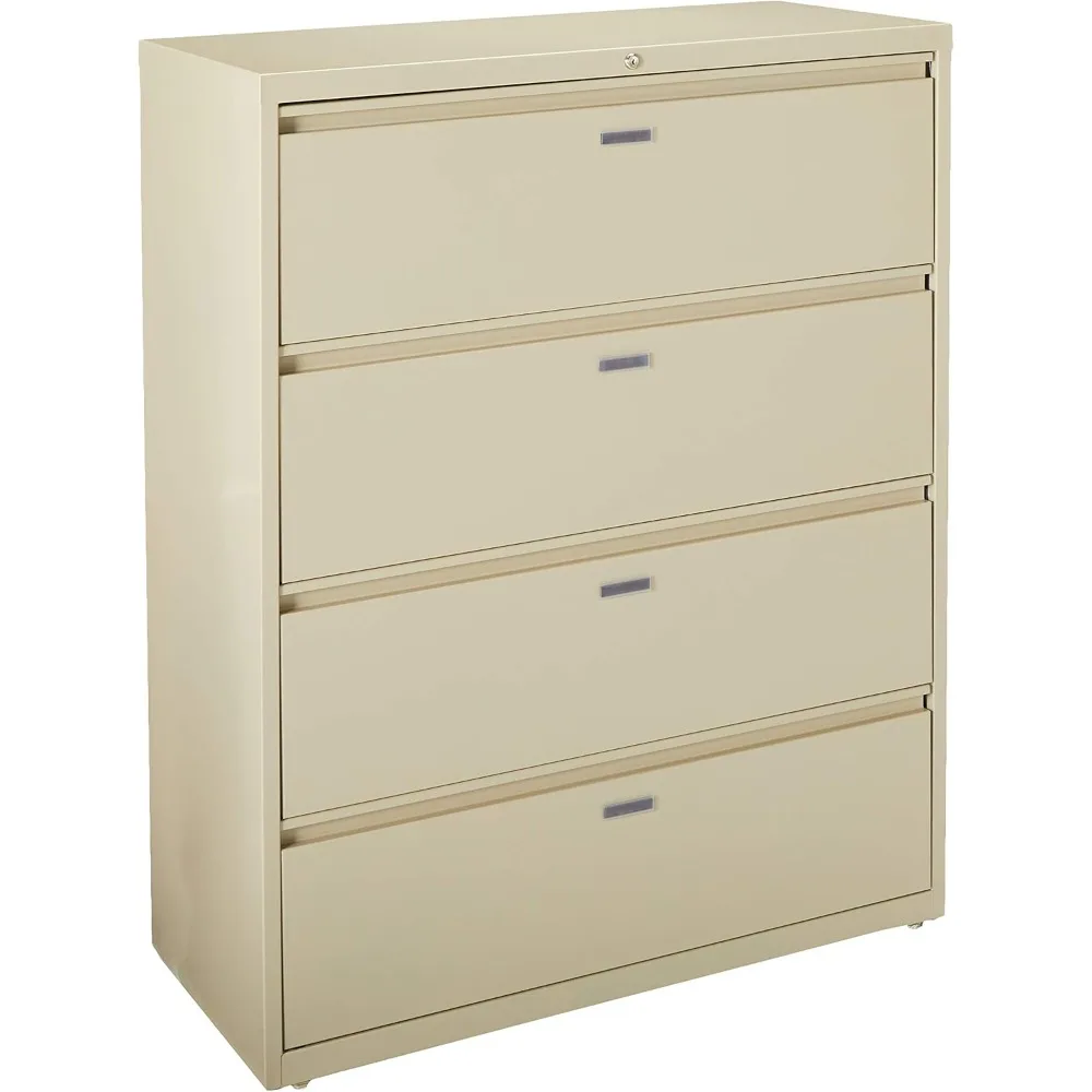 

Fortress Locking Metal Lateral File Cabinet, 4-Drawer, 18.6" x 42" x 52.5", Putty