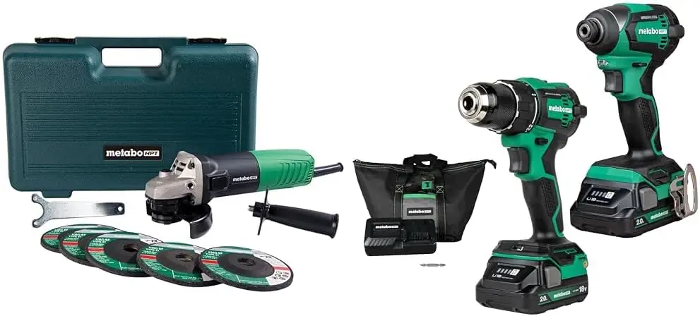 

Bundle of Angle Grinder 4-1/2-Inch G12SR4 + 18V MultiVolt Cordless Brushless Driver Drill & Impact Driver Combo Kit KC18DEXQB