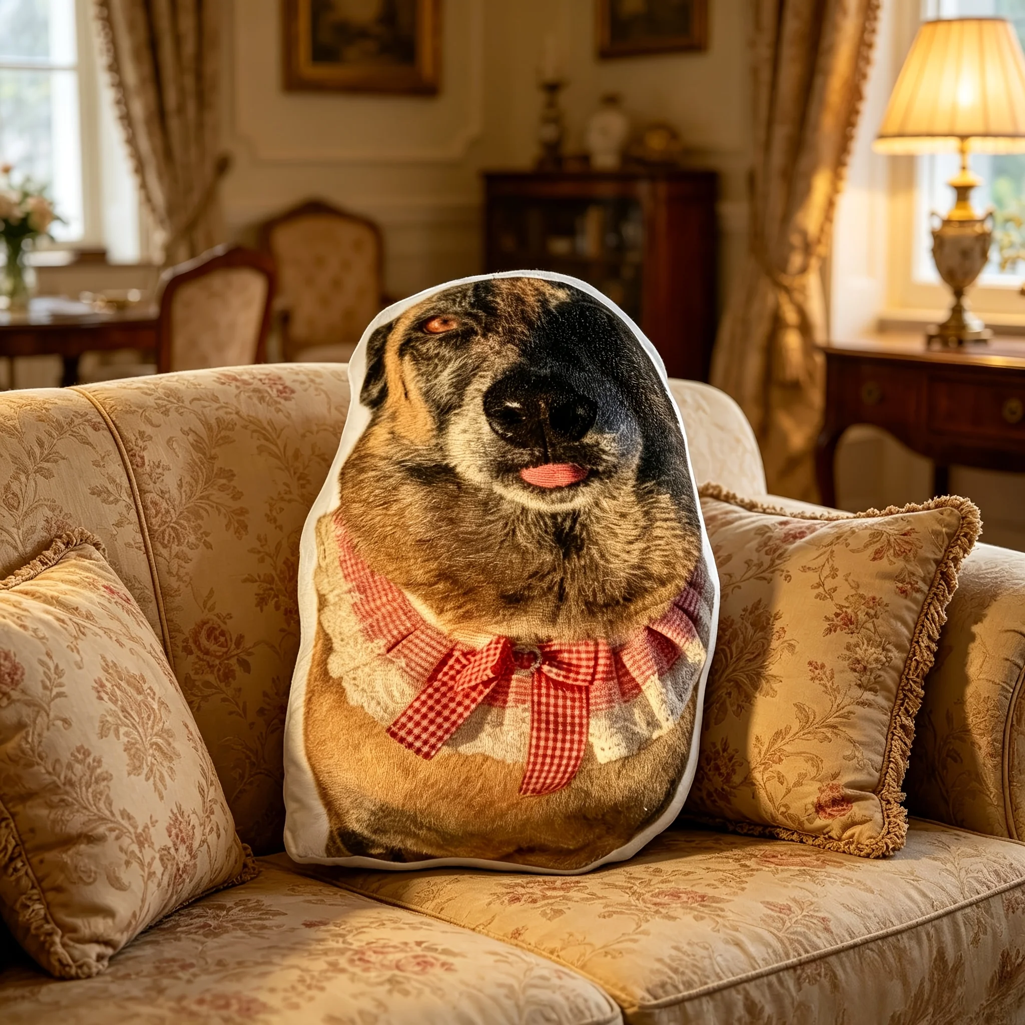 Customized double-sided pet photo shaped pillow with 3D printing for cats, dogs, and rabbits, animal image decoration pillow, an