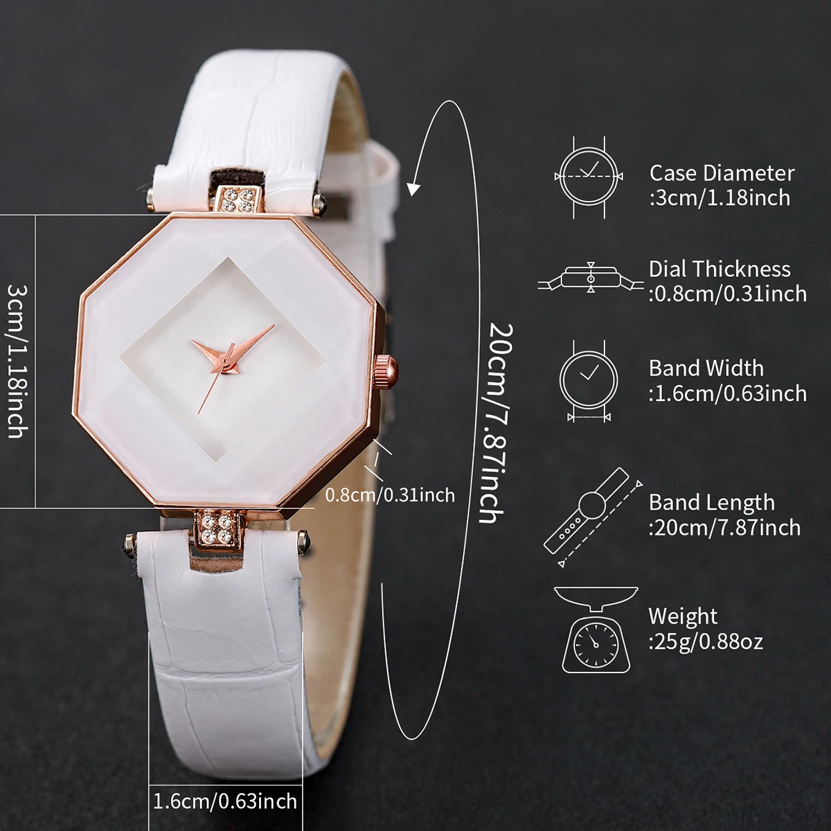 Ensemble de bijoux de luxe pour femme, boîtier en losange, montre à quartz, coeur d'amour, diamant, 6 pièces par ensemble