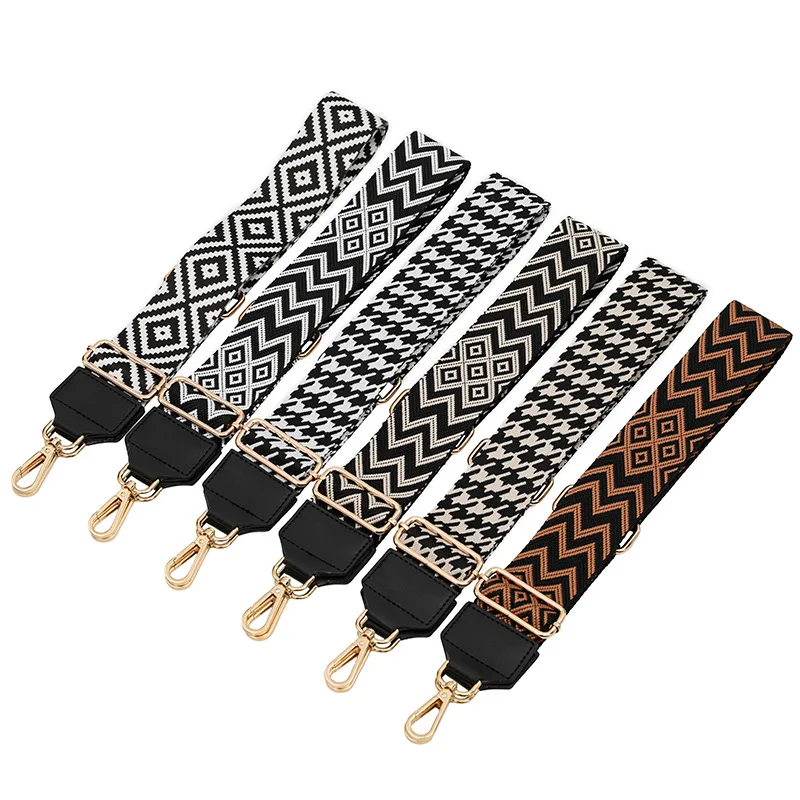 

Houndstooth Wide Shoulder Strap Bag Accessories Single Shoulder Diagonal Adjustable Replacement Long Shoulder Strap PU Leather