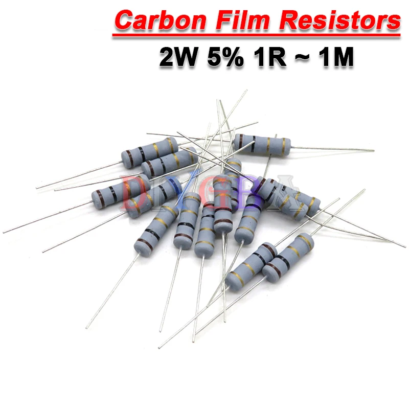 

20PCS Carbon Film Resistors 2W 2.2R 4.7R 10R 22R 47R 100R 220R 470R 1K 10K 100K 2.2 4.7 10 22 47 100 220 470 Ohm 5% 1R ~ 1M