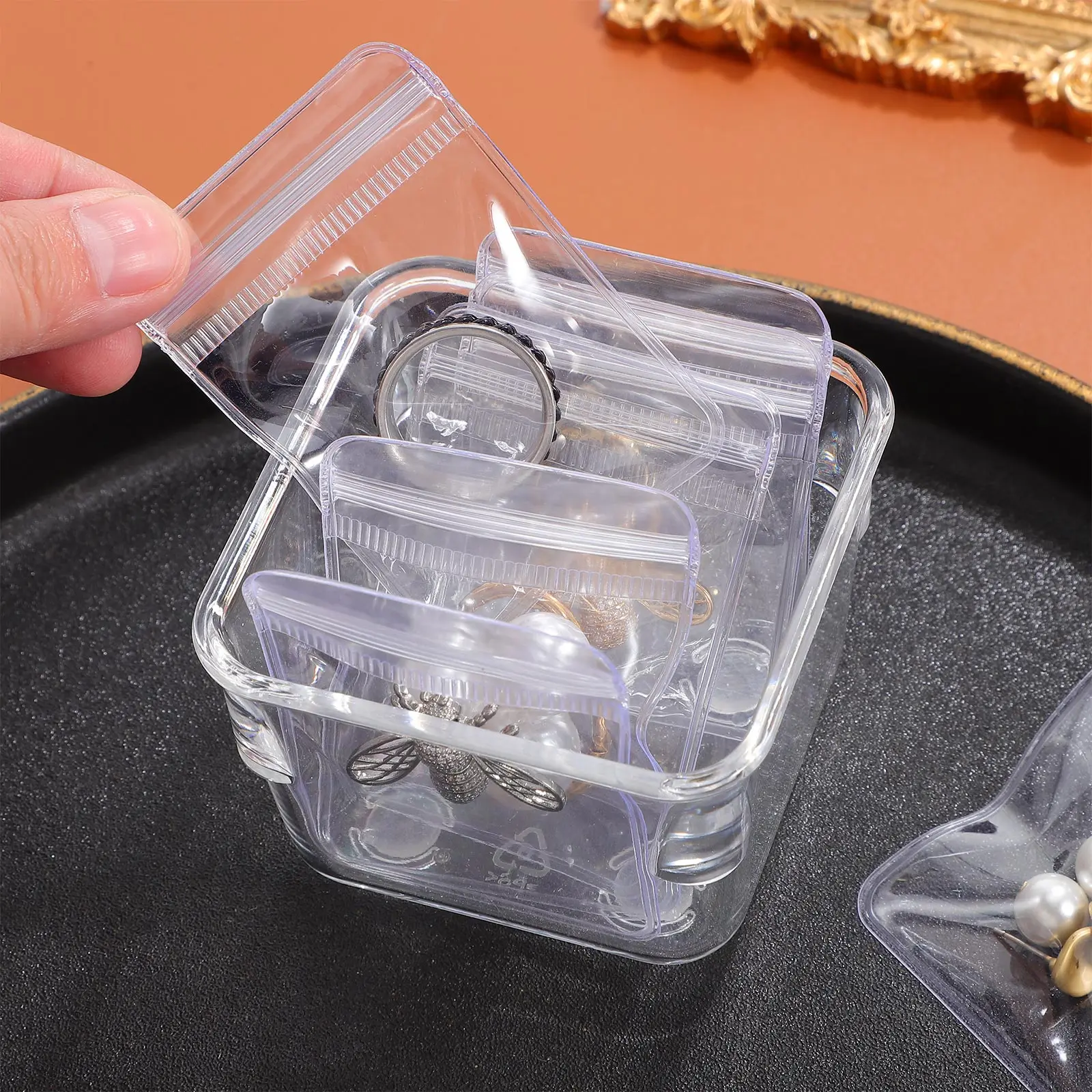 

200pcs Self Sealing Bags Clear Jewelry Packaging Storage Zip Lock Pouches For Small Accessories Cosmetics Transparent Press Seal