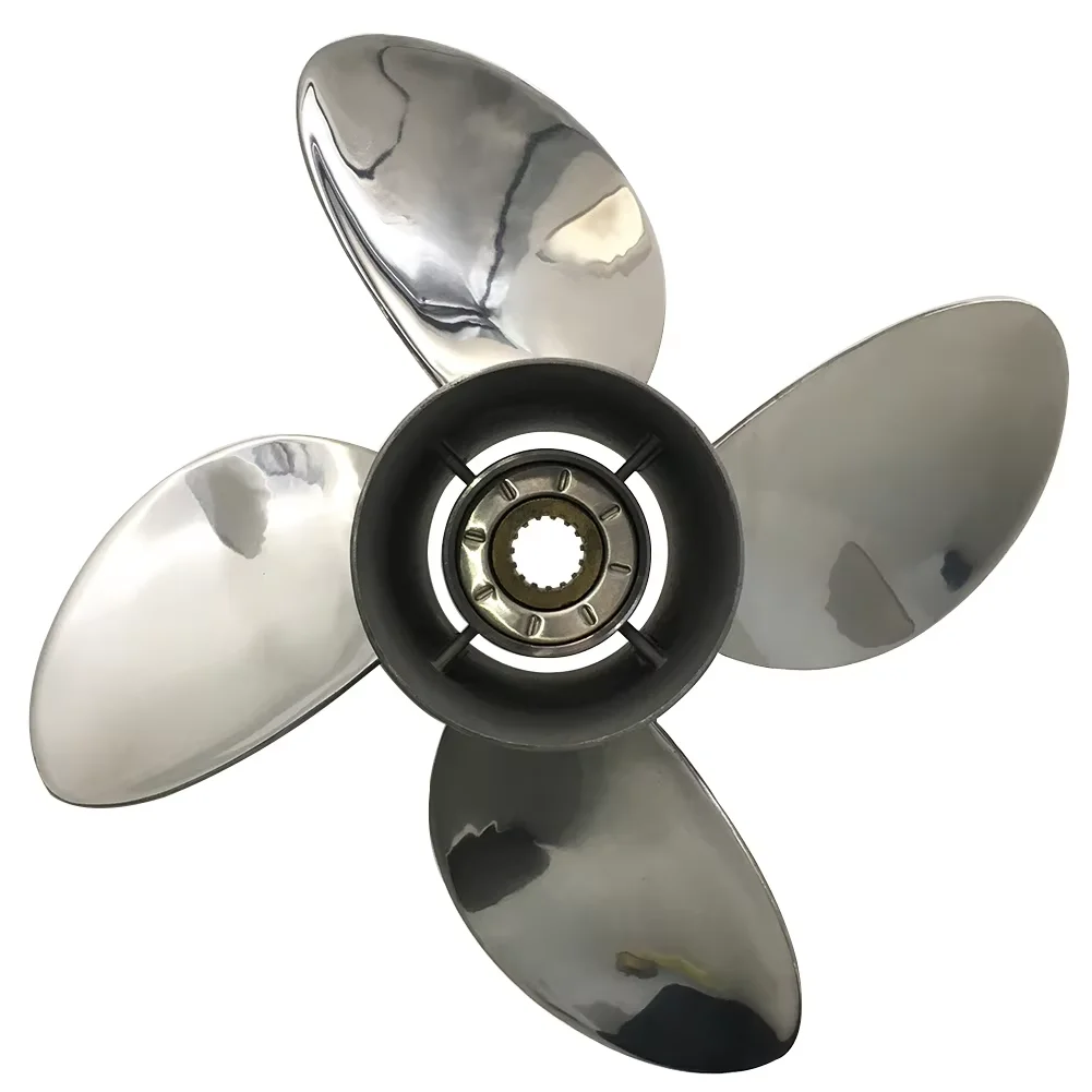 4 Blades LH 50-130HP 13 X 19 Stainless Steel CNC Machined Outboard Propeller