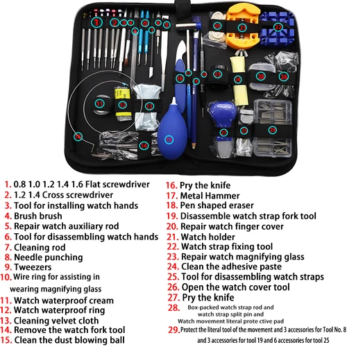 Imagen 2 del producto Kit de reparación de relojes, abre la contraportada del reloj, quitar la correa, reemplaza el anillo y las manecillas impermeables.