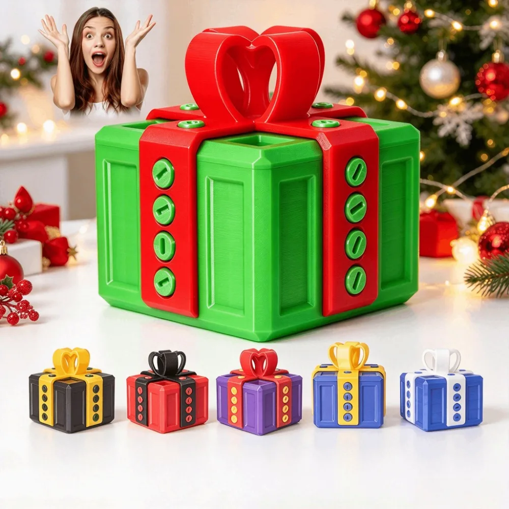3D Printed Annoying Multipurpose Gift Box 3.15 Inch Surprise Money Puzzle Box Funny Trick Christmas Halloween Gift Holidays Gift