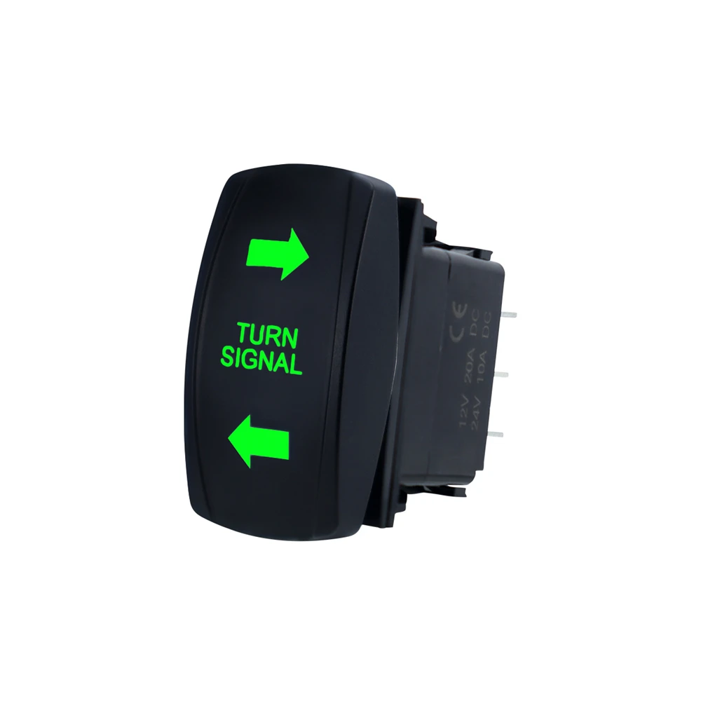 

Green LED Turn Signal Rocker Switch On Off On with Flasher Universal for ATV UTV RV Motorcycle Boat