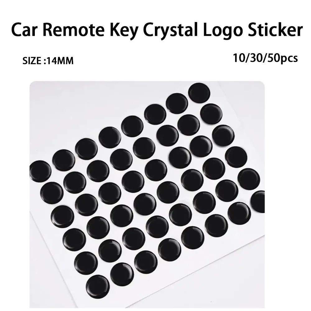 

30/50/100pcs 14MM Car Remote Key Crystal Epoxy Stickers for BMW Ford Toyota KD XHORSE VVDI Remote Control Logo Decals